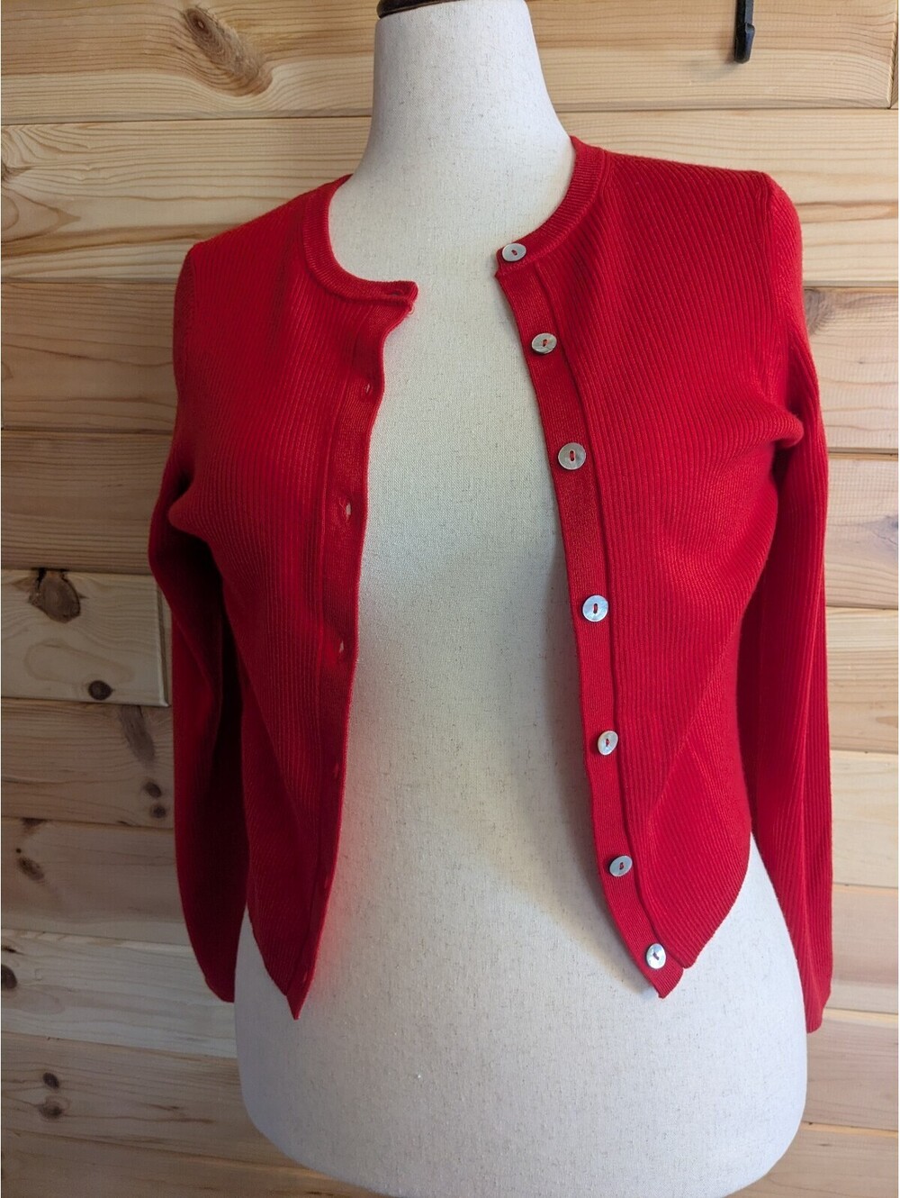 Joie Women’s S Red Button Front Cardigan Sweater Long Sleeve